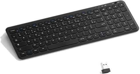 OMOTON Clavier sans Fil Noir - Full Size, Connexion 2.4G, Windows