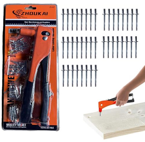 Handnietwerkzeug,Hochleistungs-Einhandnietgerät | Werkzeug zum Entfernen von Popnieten, manuelles Nietmuttern-Werkzeugset, Blindnietwerkzeug 40-teilig für Metall, Leder, Heimreparatur