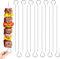 12 Pcs Stainless Steel Barbecue Metal Skewers, 8 Inch Roast Goose Needle Reusable Metal Skewers for kabobs Barbecue Skewer for Grilling Shish Kabobs, Meat and Vegetable