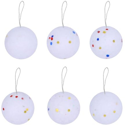 MLWSKKING 6 bolas de nieve colgantes de espuma blanca elegantes para árbol de Navidad, decoración de Navidad, hogar y oficina