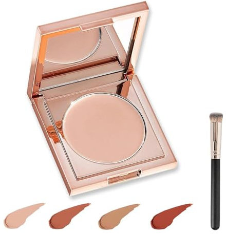 Colored Clay CC Undereye Corrector with Brush, Under Eye Concealer and Color Corrector for Dark Circles, Hydrating and Long Lasting Foundation (01-Light Skin)