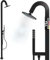 LAWA Living and Lifestyle Outdoor Gartendusche Sauna V2A / 304 Edelstahl 2 Anschlüsse Warmwasser Kaltwasser mit Handbrause 20cm Edelstahl Regendusche Pooldusche Außendusche Sauna Dusche (Schwarz)