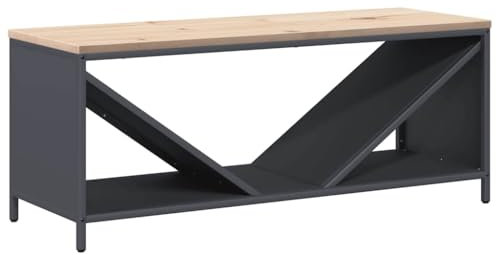 vidaXL Brennholzregal mit Holzplatte Anthrazit 100,5x35,5x40 cm, Kaminholzregal, Kaminholzständer, Holzlager, Feuerholzregal, Kaminholzlager