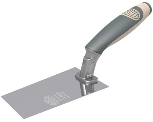 Ardex Edelstahl Maurerkelle 180 mm - Rostfreie Trapezkelle 140mm mit 2-Komponenten-Kunststoffgriff - Stuckateur Kelle für Mauererarbeiten - Trapez Glättekelle Made in Deutschland