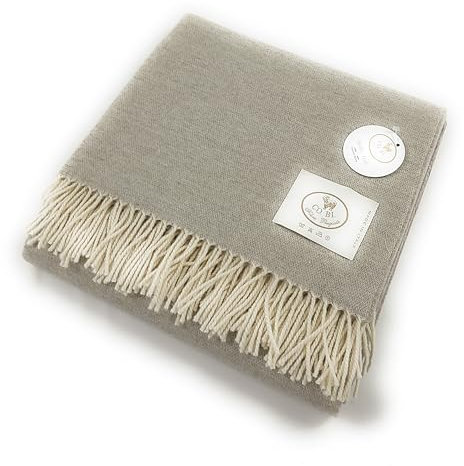 CO.BI. ARTURO plaid in misto cashmere, 65% Cashmere + 35% Lana, 180x140 cm (Grigio)