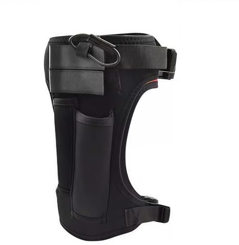 Neopren-Messerhalter, verstellbar, elastisch, Tauchmesser, Wickelscheide, Beingurt, Oberschenkelmesser-Holster mit 2 Taschen für Wandern, Rafting, Bootfahren, Angeln, Schnorcheln (schwarz)