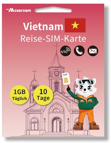 Vietnam Tourism SIM – 1 GB unbegrenztes Highspeed-Datenvolumen – 10 Tage gültig – Prepaid, Keine zusätzlichen Gebühren – Funktioniert mit entsperrten Telefonen und Hotspots