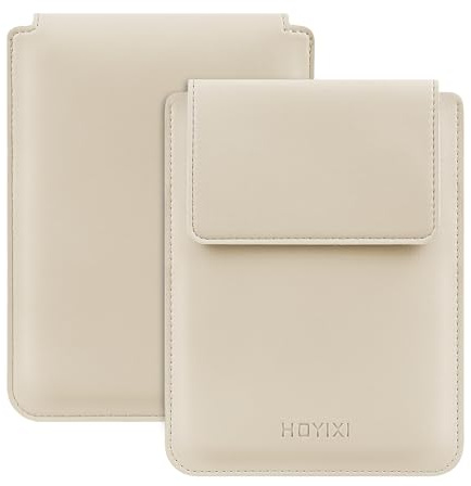 HoYiXi Universal Sleeve Case for 6-inch Kindle/Kobo/Voyaga/Pocketbook/Tolino E-book reader Lightweight Leather Protective Sleeve Case Pouch for 6-inch E-book, Beige
