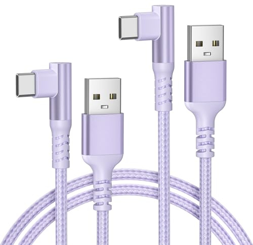 BASESAILOR Car Carplay Cable for iPhone 17 16 Pro Max,USB to USB C Cable | Right Angle Type C Charging Power Cord for AirPods 4,iPad 10 Air 5 Mini 7 6,Note 21 20 10,S25 S24 S23 S22 Ultra,1M 2Pack