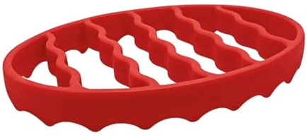 Ovaler Silikon-Bratrost, Topfständer, Mehrzweck-Kochgeschirr For Herd, Schnellkochtopf, Slow Cooker, Heißluftfritteuse, Backutensil(Red)