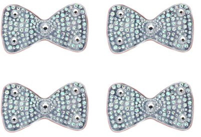 MIA HaaraufkleberClipless kleine Haarschmuck, die an den Haaren kleben, mit griffigem Material, silberfarbene Blumen, 1,27 cm, 4 St ck pro Packung