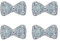 MIA HaaraufkleberClipless kleine Haarschmuck, die an den Haaren kleben, mit griffigem Material, silberfarbene Blumen, 1,27 cm, 4 St ck pro Packung