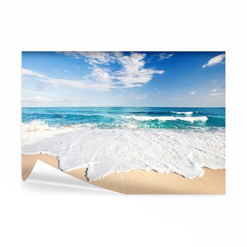 decomonkey Fototapete Strand Meer 200x140 cm Design Tapete Fototapeten Tapeten Wandtapete moderne Wand Schlafzimmer Wohnzimmer Landschaft Sommer