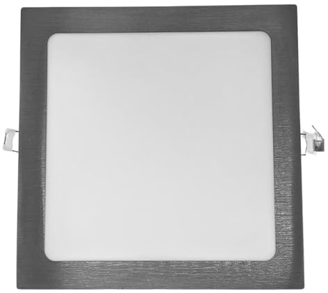 Jandei - Downlight LED 18W Cuadrado Empotrar Acabado Acero, 1440 Lumenes. Perfecto para Pasillos, Salones, Oficinas, Cocinas. (Color Blanco Frío 6000K) Fuente de alimentación driver 220V incluida.