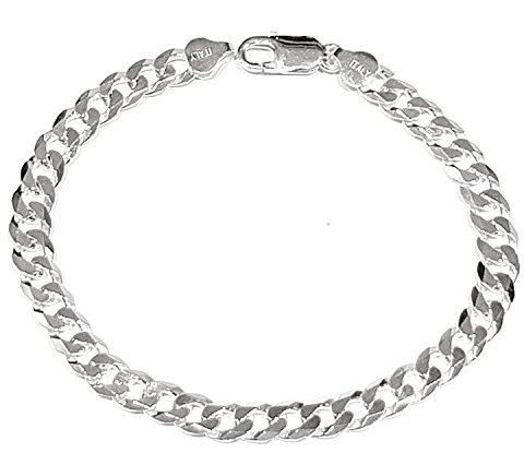 Treasure Bay Mens Solid 925 Sterling Silver Chain Bracelet (19 CM)