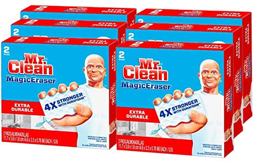 Mr. Clean Magic Radiergummi, extra langlebig, 2 Stück, 6 Stück (insgesamt 12 Stück)
