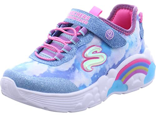Skechers Mädchen Rainbow Racer Sneaker, Blau (Blue Mesh/Trim), 30 EU
