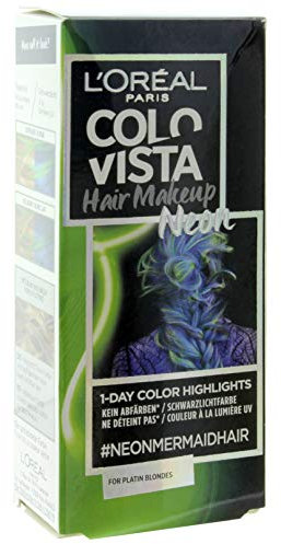 L'Oréal Paris Colovista Hair Makeup, 1-Day-Color-Highlights, Schwarzlichtfarbe, (Neonmermaidhair)
