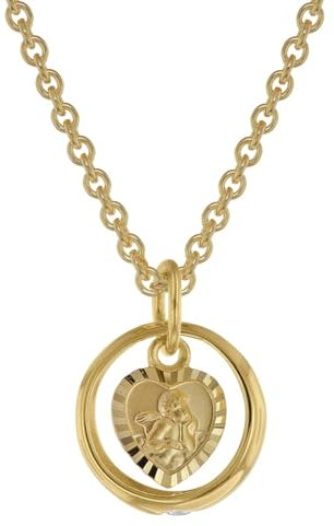 trendor Taufring mit Engelherz Gold 333 an goldplattierter Silberkette 39455-38 38 cm