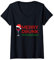 Damen I'm Merry Drunk Ugly Christmas Sweater Weihnachtspullover Im T-Shirt mit V-Ausschnitt