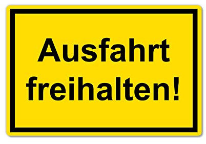 Ausfahrt freihalten Schild 20 x 30 cm aus stabiler PVC Hartschaumplatte 3mm mit UV-Schutz von STROBO