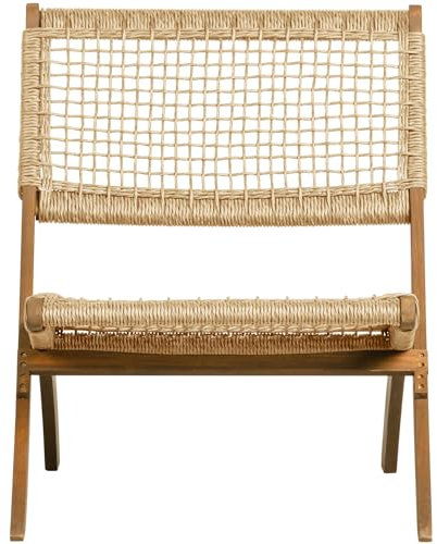 WOOOD Lois Klappstuhl Naturel Holz - Klappbarer Holzstuhl Campingstuhl Gartenstuhl Relaxstuhl Balkonmöbel 73x60x78 cm