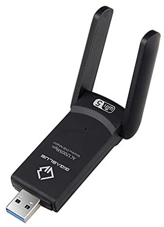 GigaBlue Ultra 1200 Mbps W-LAN 2.4 & 5 GHz USB 3.0 WiFi Dual Band adaptador 5GHz + 2.4GHz 2x5dBi High Speed 802.11ac Wireless Red Adapter Receptor WiFi para Windows/Mac OS/Linux
