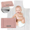 MIMUSELINA Tapis a Langer de Voyage Bebe - Matelas à Langer de Voyage Imperméable et Antitache - Tapis à Langer Nomade pour Changer Bébé avec Matelas en Caoutchouc Mousse (Waffle Rose)