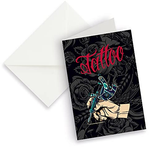 itenga DIN A4 XXL Klappkarte und Umschlag Motiv Tattoo