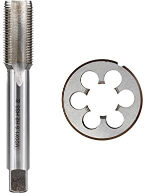 2 Stück Linksgewindebohrer und Matrizensatz HSS-Maschinenstecker Gewindeschneider Metrisches Gewinde Gewindebohrer M3/M6/M8/M10/M12/M14/M16/M18/M20-2er Set M20x1,5