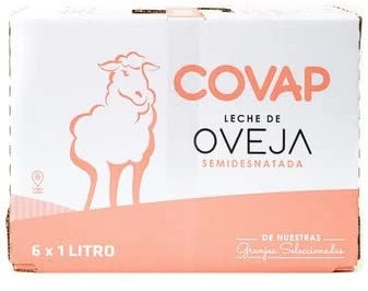 LECHE DE OVEJA SEMIDESNATADA, DE ORIGEN ESPAÑOL COVAP BRICK PACK 6 X 1 L.