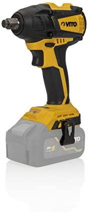 VITO Cordless impact wrench with 20 V lithium battery, max. 300 Nm torque, includes tool holder 1/2 inch, charger and battery not included (VIBCAIBSFL20)