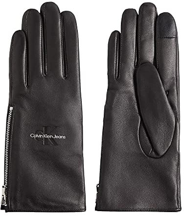 Calvin Klein Leather Zip Handschuhe Damen