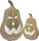 khevga LED Kürbis Herbstdekoration Halloween 2er Set in weiß 17 & 11 cm groß