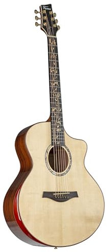 Fame Artist Pro Custom, Elektroakustische Westerngitarre, Massiv Fichtendecke, Santos Palisander Korpus
