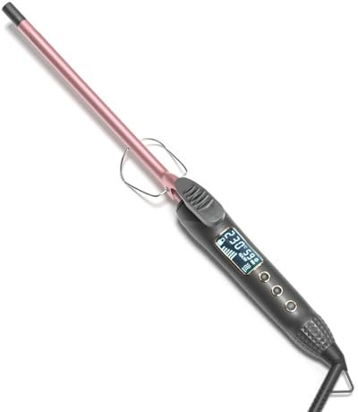 Layhou Curling Wand, 9mm Curling Tongs for Short Hair, Ceramic Coated Curling Iron, 80°C-230°C Adjustable Temperature LCD Display Hair Curler Suitable for Short Hair Long Hair