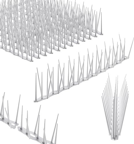 KADAX Lot de 12 pigeons anti-oiseaux en plastique pour balcon, fenêtre, toit, jardin, répulsif contre les oiseaux, protection contre les pigeons, blanc