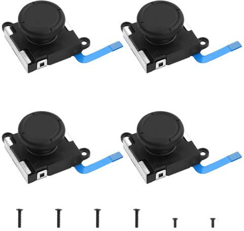 10 in 1 Kit Riparazione joystick, 4 Ricambio joycon switch Sostituzione con 6 Viti, No Drift (Set A)