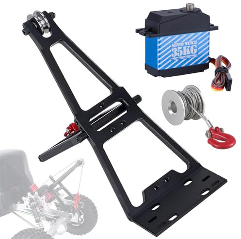 AMK 1/10 RC Crawler Tow Truck Kit d'accessoires de camion de dépanneuse de grue bras Wrecker Kit de treuil servo pour 1/10 RC Crawler SCX10 TRX4 Capra LCG Pièces de mise à niveau