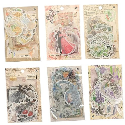 Anneome 600 Blatt Washi Aufkleber Set Vintage Scrapbooking Aufkleber Selbstklebende Planer Aufkleber Tagebuch Buchetikett Memo Aufkleber Ästhetische Aufkleber Für Journaling DIY