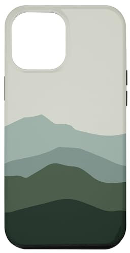 iPhone 12 Pro Max Abstract Mountain Landscape Modern Minimalist Sage Green Case