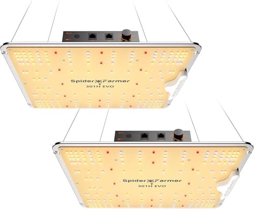 Spider Farmer Grow Lampe SF1000 2 Stück LED Pflanzenlampe Vollspektrum Wachstumslicht mit Samsung LM301H EVO Dioden Dimmbare Grow Light für Pflanzen, Gemüse, Blume