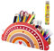 SHENSAIGO Stiftehalter Kinder Regenbogen, Holz Stiftehalter Kinder, Schreibtisch Organizer mit 12 Farbstifte, Stifte Organizer Stiftehalter Schreibtisch für Home Office Klassenzimmer Organisation