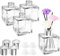 JSMTKJ Diffuseur Parfum Maison 4 Pcs Flacon Diffuseur en Verre Bouteille Diffuseur Carré 50ml Diffuseur de Roseau pour Parfum Huile Essentielle Maison Chambre