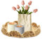 Suerhatcon Bandeja redonda de jacinto de agua, 34 cm, bandeja decorativa con asa, bandeja decorativa para cocina, baño, sala de estar