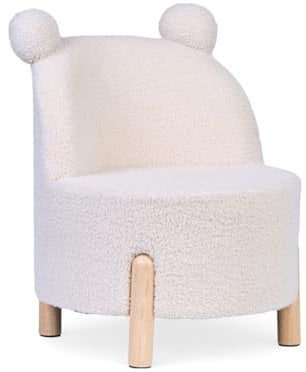 CHILDHOME, Chaise pour Enfant Teddy, 18Mois+, Bois de Bouleau, 45x45x56cm, Teddy Ecru