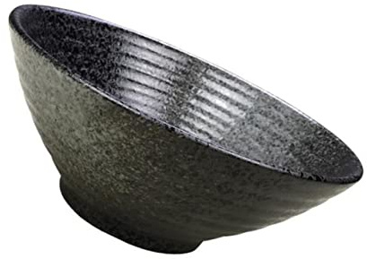 PAMINGONO Keramikschüssel Japanischer Stil Große Instant Nudelschale Vintage Servierschale Schwarz Für Salat Und Dessert Zuhause Restaurant