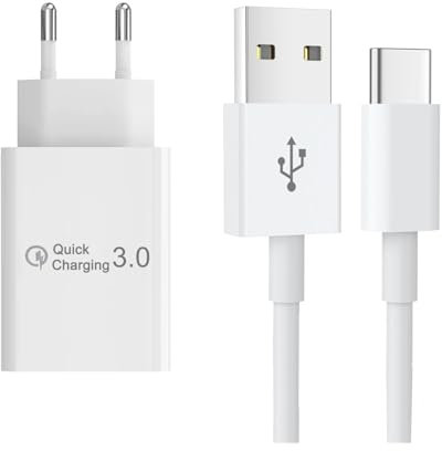 JZK Caricabatterie rapido USB C da 18 W per Xiaomi, caricatore da muro QC 3.0, adattatore da viaggio cavo di ricarica rapida tipo C, spina di alimentazione smartphone per Redmi Mi Note 12 11 10 