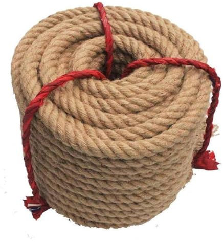 BCJMKDX Juteschnur, Dickes Juteseil, 12 mm, robuste Schnur for Basteln, 50 m, gedrehtes 4-strängiges Faser-Hanfseil, Starke Juteschnur for die Gartenarbeit(12MM 5M)