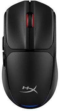 HyperX Pulsefire Fuse - Ratón Gaming inalámbrico, Ultra-Ligero 75g, autonomía 85h, ambidiestro, 12000DPI, 6 Botones, Color Negro